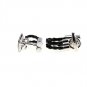black and sliver wrap around cuff links