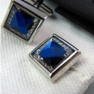 Blue Crystal inlaid Shirt cuff Cufflinks cuff links free shipping for men's gift cufflinks supply