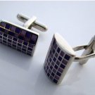 Silver stripe purple plaid style Shirt cuff Cufflinks cuff links drop shipping for men's gift