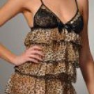 Leopard Chiffon Tiered Babydoll