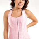 Pink Hook Front Halter Corset
