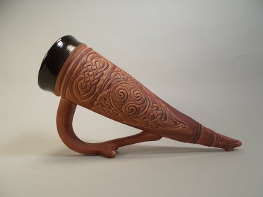Celtic Beer Mug Drinking Horn by Chischilly Pottery