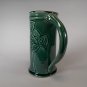 Celtic Cross Beer Mug forest green stoneware by Chischilly Pottery