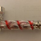 2.5″ Diamond Cut Metal Pipe Silver with Red Swirls 2.5″ Diamond Cut Metal Pipe Silver with Red Swirls