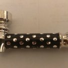 2.5″ Diamond Cut Metal Pipe Black with Silver Dots