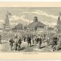 The First Americans in Yokohama, 108 year old original antique print