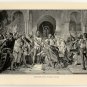 Barbarossa Kneels to Henry the Lion, original antique print
