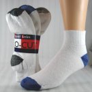 12 Pr Quarter Socks With Asst Color Heel And Toe Size 10-13 Free S&H