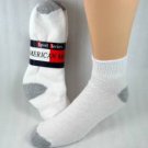 12 Pr Gray Heel And Toe Quarter Socks Size 10-13 Free S&H