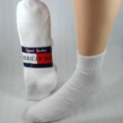 12 Pr Men's White Cotton Quarter (Golf) Socks Size 10-13 Free S&H