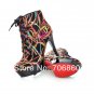 1. Spring New Women Girl Lace Loop Pumps Party Martin Knight Boots Wedges High Heels Shoes