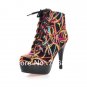 1. Spring New Women Girl Lace Loop Pumps Party Martin Knight Boots Wedges High Heels Shoes