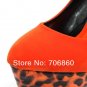 5. Spring New Women Girl Wedges Leopard High Heels Shoes Pumps Martin Short Knight Boots