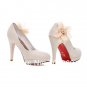 8. Spring New Women Girl Wedding Simple Style Pumps Ballet Flats Wedges Stiletto Flower Shoes