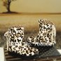 9. Spring New Women's Girl Geek Chic Snow Half Boots Leopard Bowknot Flat Platform Shoes
