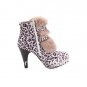 11. Spring New Women Girl Pumps Leopard Suede Wedges Club Wedding Shoes Stiletto Martin Boots