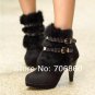 11. Spring New Women Girl Pumps Leopard Suede Wedges Club Wedding Shoes Stiletto Martin Boots