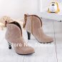 14. Spring New Women Girl PU Mash up Wedges Wedding Martin Knight Short Boots Pumps High Heels Shoes