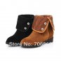 20. Spring New Women Girl Comfort Pumps Sexy Suede Flat Shoes Wedges Dermis Half Boots Free Shipping