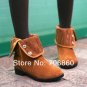 20. Spring New Women Girl Comfort Pumps Sexy Suede Flat Shoes Wedges Dermis Half Boots Free Shipping