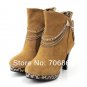 23. Spring New Women Girl Comfort Pumps Suede Boots Sexy Wedges Leopard Wedding Heels Shoes