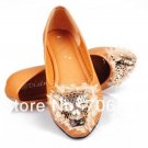 25. Spring New Women Girl PU Cheetah Head Wedding Comfort Sexy Sandals Casual Flat Shoes
