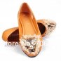 25. Spring New Women Girl PU Cheetah Head Wedding Comfort Sexy Sandals Casual Flat Shoes
