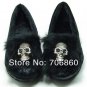 26. Winter Skull Heads Spring Upset Wedding Ballet Rabbit Hair Flat Shoes Free Shipping