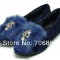 26. Winter Skull Heads Spring Upset Wedding Ballet Rabbit Hair Flat Shoes Free Shipping