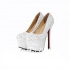 30. Spring New Women Girl PU Vanguard Wedding Pumps Comfort Wedges Sexy High Heels Shoes