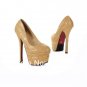 30. Spring New Women Girl PU Vanguard Wedding Pumps Comfort Wedges Sexy High Heels Shoes