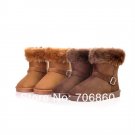 32. Winter New Women Girl Half Boots Ballet Flat Snow Shoes Free Shipping