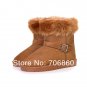 32. Winter New Women Girl Half Boots Ballet Flat Snow Shoes Free Shipping