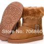 32. Winter New Women Girl Half Boots Ballet Flat Snow Shoes Free Shipping