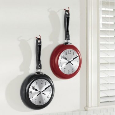 Frying pan wall clock