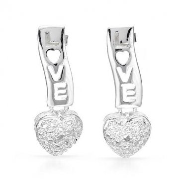 Love accent real diamond ear rings