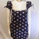 Kimchi & Blue Dress Size S Baby Doll Drop Waist muti-Color Cotton Pockets Lace