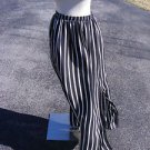 Forever 21 Size M Black & white striped Sheer Overlay Long Maxi Skirt side slits