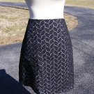 Vince Camuto White with Black Crochet Overlay skirt, zips in back - Size 10 -