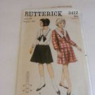 Vintage Butterick #3412 patttern S 14 two piece dress teen cut pattern