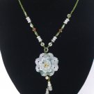 YUN01 Triple Layers Floral Jade Necklace