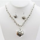 JH01 Designer heart  pendant necklace earring set