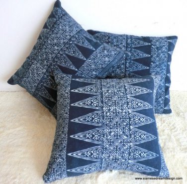 Hmong blue Pillow