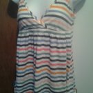 Holister Faux Wrap Tank Top Multi color Stripes (sz M) Gently Used