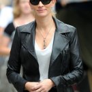 Hollywood Star Julia Robert Black Fashion Leather Jacket-176
