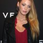 Blake Lively Pointed Collar Black Leather Jacket-364