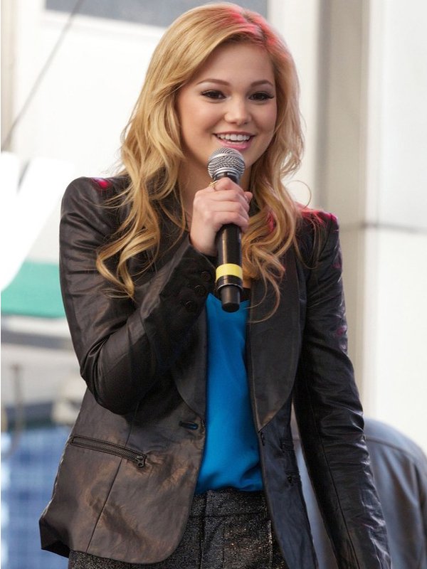 Olivia Holt Beautiful Brown Blazer Leather Jacket-428