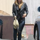 Olivia Wilde Large Collar Black Leather Jacket-429