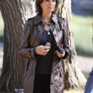 Sela Ward Stunning Brown Leather Coat-439