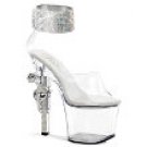 Pleaser 7" Heel Platform Embellished Gun Heel